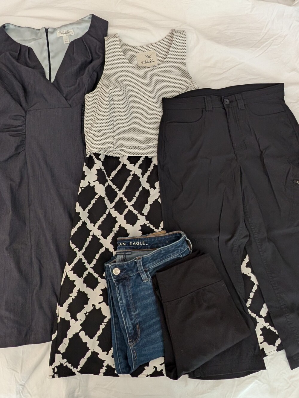 Women's Clothing Bundle - Two Dresses, Jeans, Hiking Pants & Leggings - Size 6
